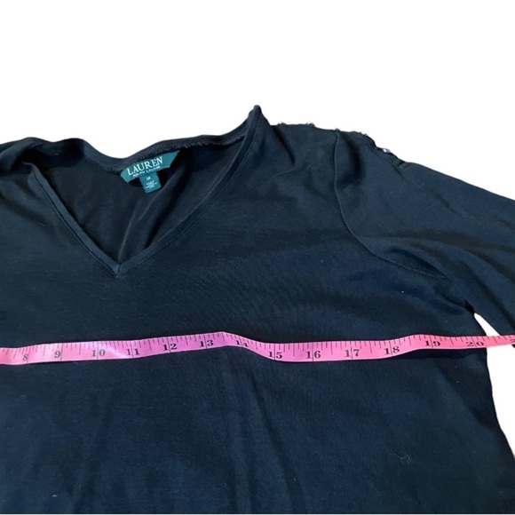 Lauren Ralph Lauren long sleeve black shirt with silver colored buttons size 1X - Picture 3 of 6